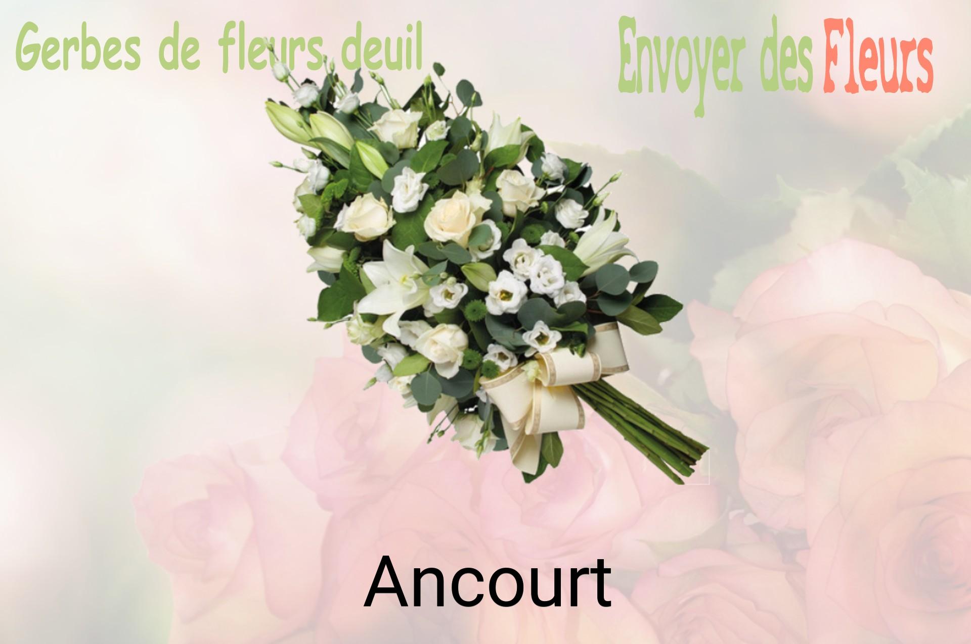Gerbe de fleurs de deuil livrée à Ancourt